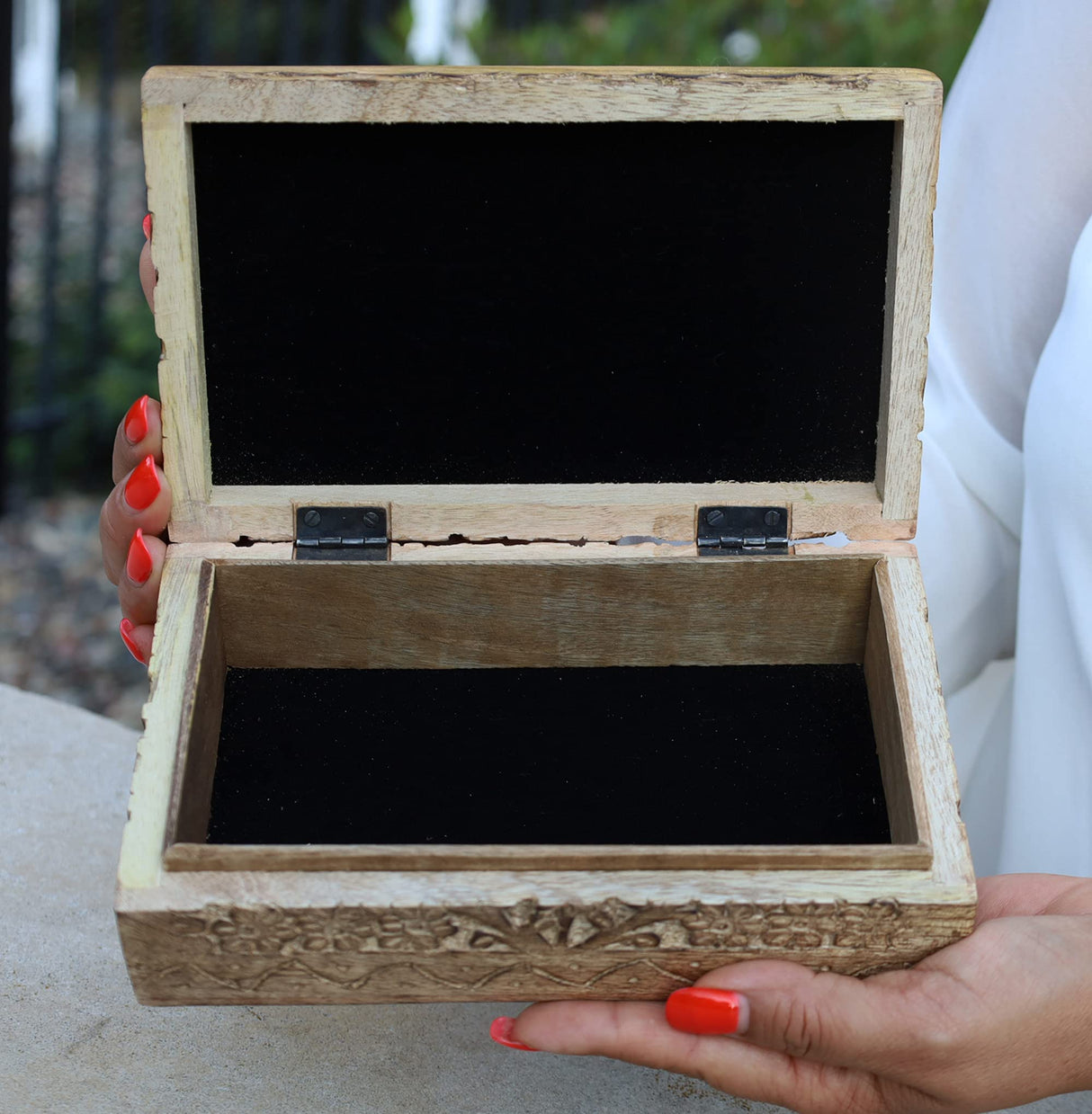 DharmaObjects Hand Carved Tree of Life Wooden Box Keepsake Storage Multi Utility DharmaObjects