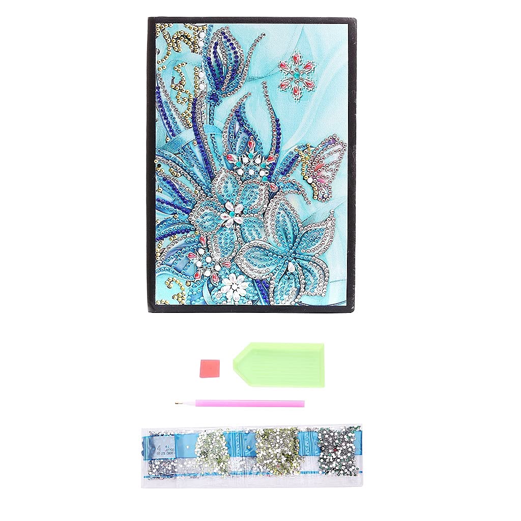Generic 5D Diamond Painting Notebook and Bookmark Kits Butterfly Among Flowers Cover Leather Special Shaped Journal Sketchbook Crystal Diamond Art Hardcover Dairy Book Festival Birthday Gift 21x15cm Generic