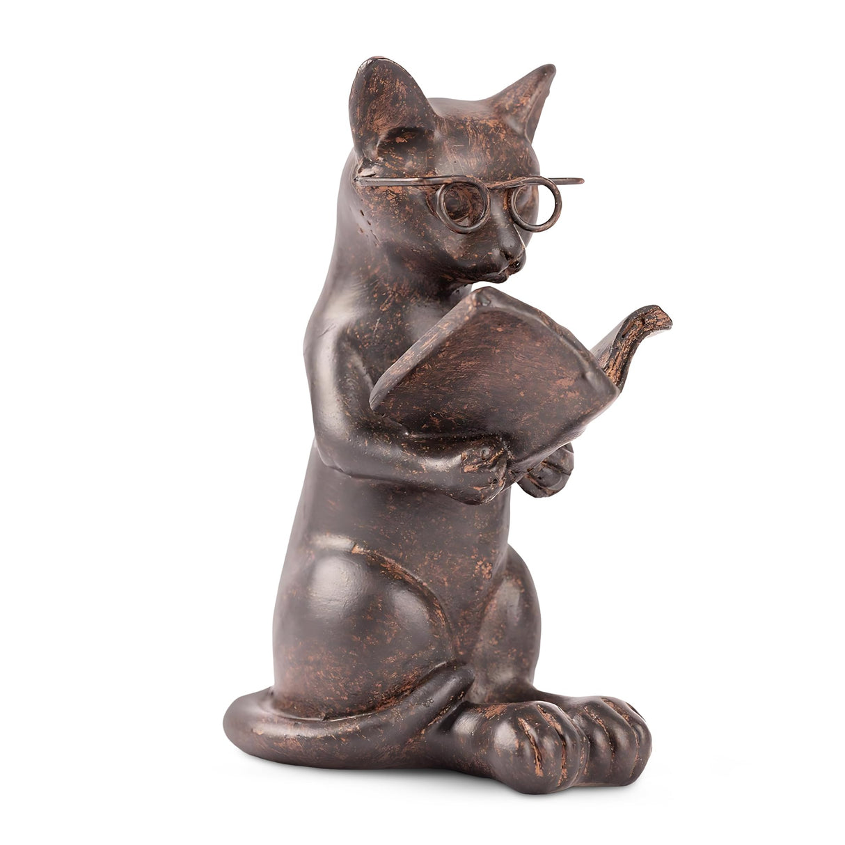 Young's Inc. Cat Figurine - Cute Cat Statue - Whimsical Cat Decor for Cat Lovers - Cat Collectibles and Meditation Decor - Cat with Eye Glasses - 4'' L X 3'' W X 5'' H Young's Inc