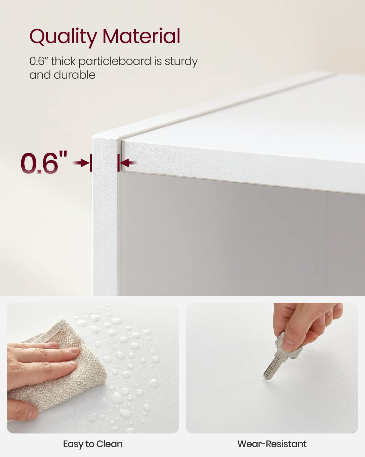 VASAGLE CUSTOS Collection - Bookshelf, 4-Tier Bookcase, Book Shelf, Open Storage Shelf, 9.4 x 23.6 x 42.4 Inches, for Living Room, Home Office, Dinning Room, Cloud White ULBC164T14 VASAGLE