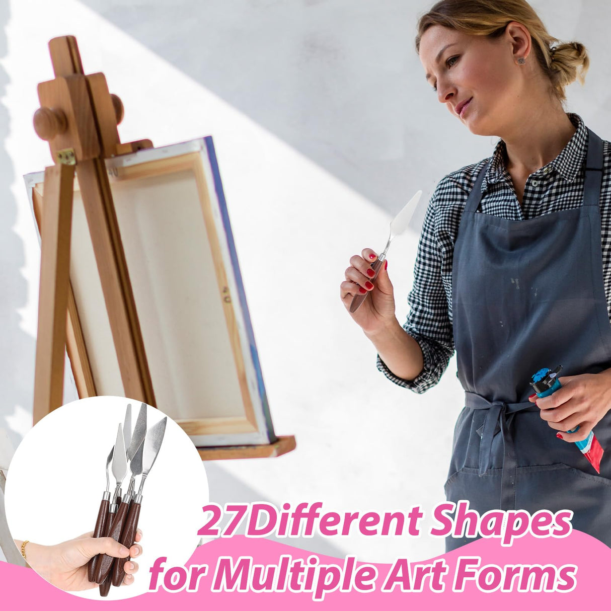 Palette Knife Set, 27Pcs Palette Knives Stainless Steel Art Paint Knife Professional Paint Spatula Painting Knife with Wood Handle for Oil Painting Acrylic Color Mixing and Texturing DIVINA VITAE