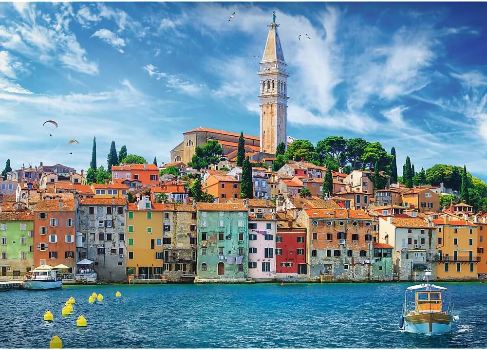 Trefl Rovinj, Croatia 2000 Piece Jigsaw Puzzle Red 19"x13" Print, DIY Puzzle, Creative Fun, Classic Puzzle for Adults and Children from 15 Years Old Trefl