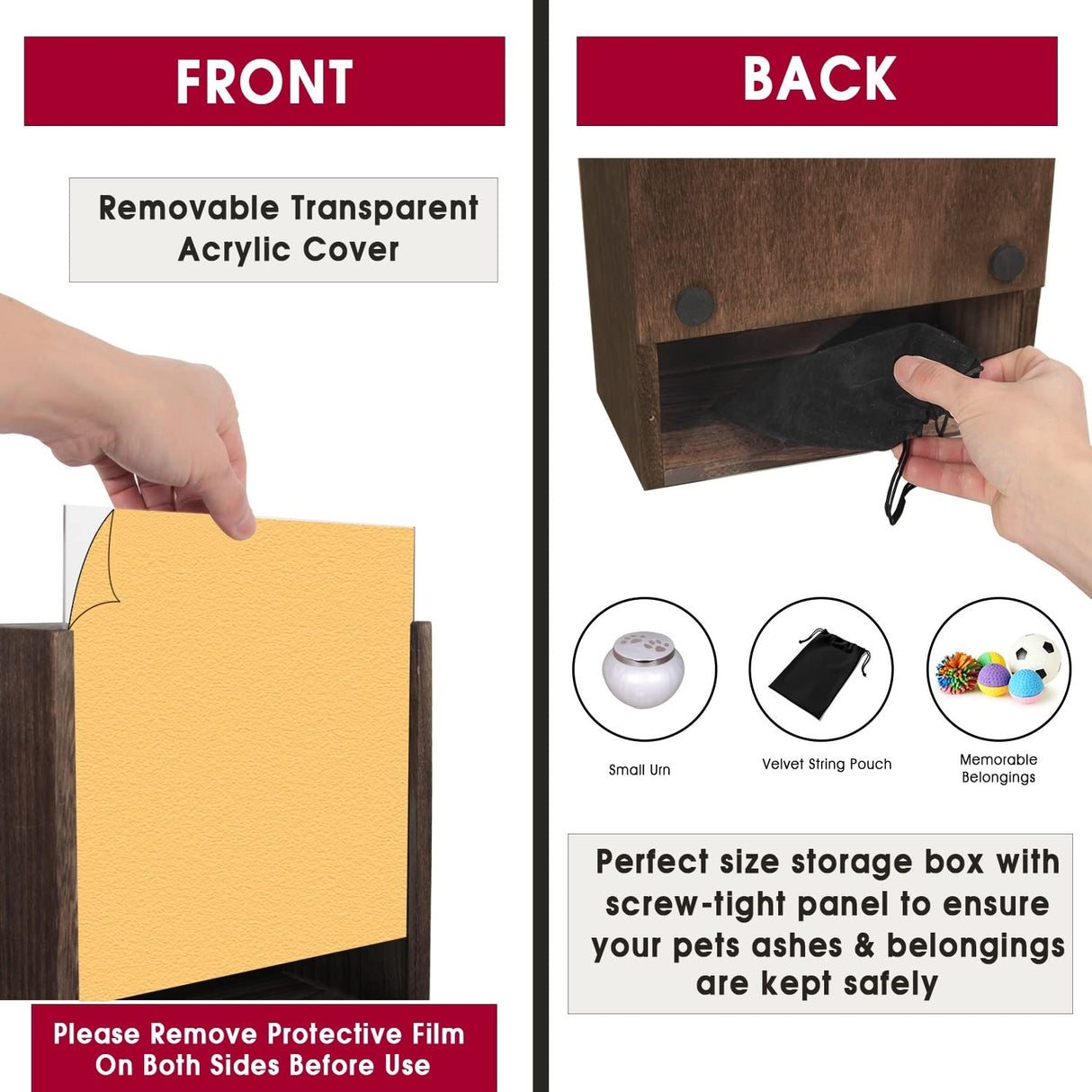 J JACKCUBE DESIGN Pet Memorial Shadow Box, Memorial Gift Frame Pet Urn for Ashes Display Case for Dogs & Cats Remembrance Memory Keepsake -MK1077A J JACKCUBE DESIGN