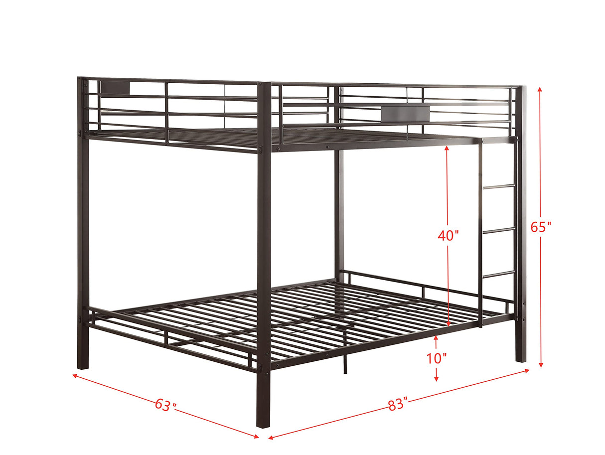 LEEKOUS Industrial Style Heavy Duty Bunk Bed, Queen Over Queen, Black Steel, 800 lbs Weight Capacity, Twin XL & Full XL Mattress Compatible LEEKOUS