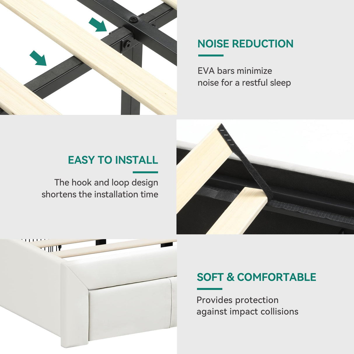 YITAHOME King Size Bed Frame, Storage Bed Frame with 4 Drawers & LED Light, Platform Bed with Storage Upholstered Headboard and Charging Station, No Box Spring Needed, Easy Assembly, Beige YITAHOME