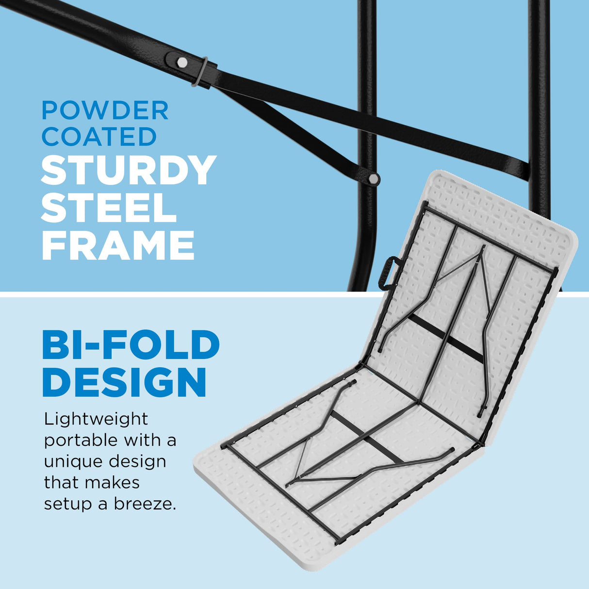 Sorfey Folding Table 6-Foot X 30 inch, White Plastic Sorfey