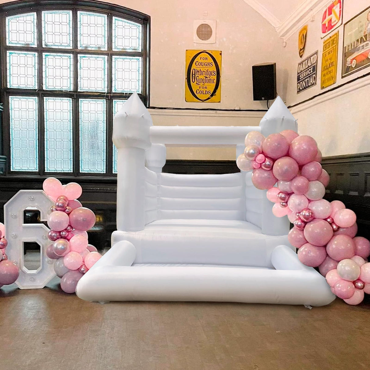 iLink-outer White Bounce House for Kids - 10x8x8FT Oxford White Bouncy House with Ball Pit, Perfect for Parties & Events,Safe and Fun for All Ages iLink-outer