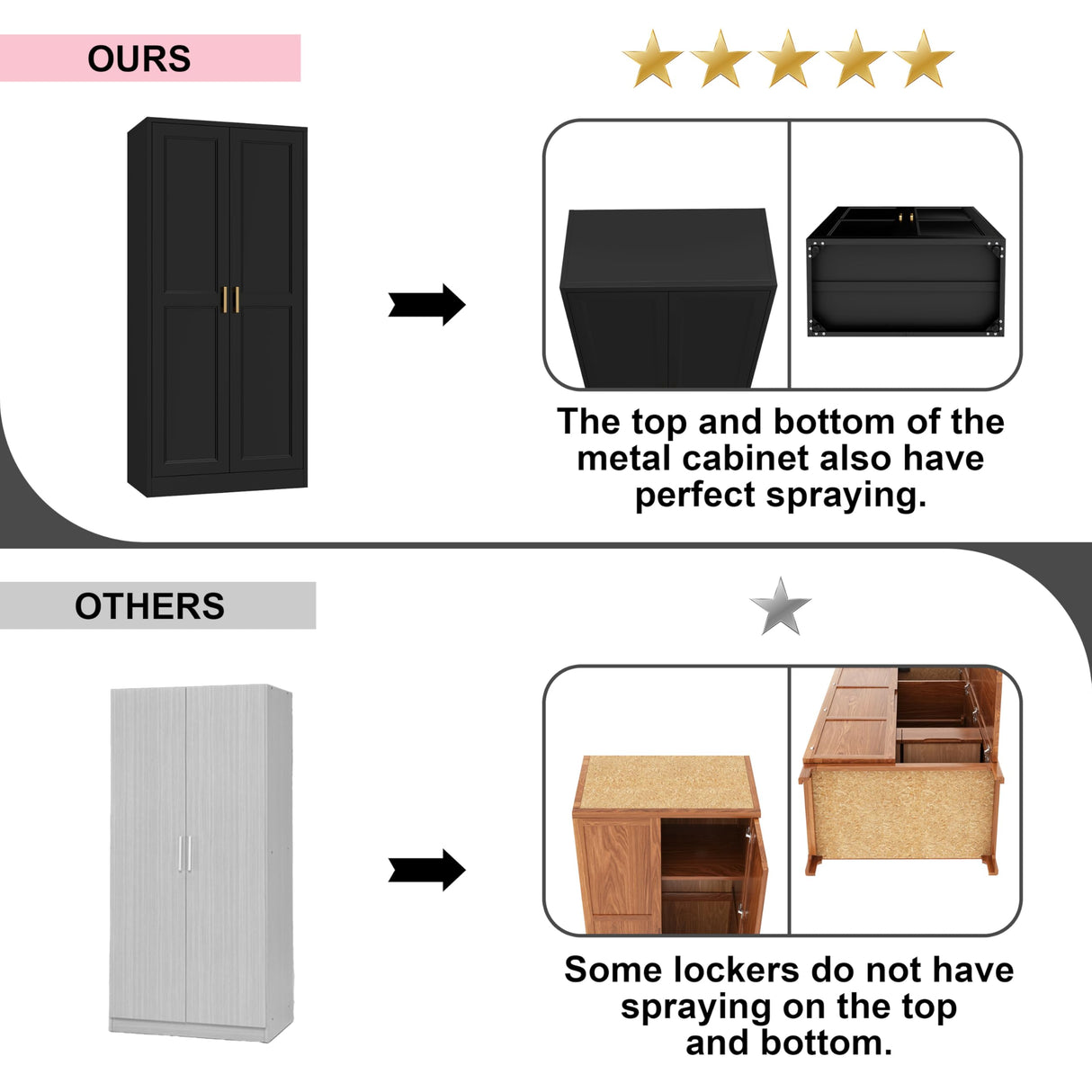 UNICOLY 71" Storage Cabinet, Metal Pantry Cabinet, Kitchen Pantry Storage Cabinets with Doors and 4 Shelves for Laundry Room, Living Room, Dinning Room, Assembly Required, Black UNICOLY