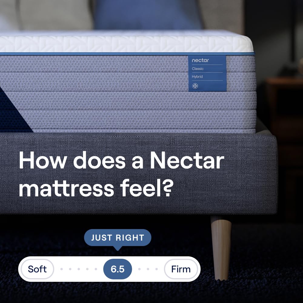 Nectar Classic Hybrid 12” King Mattress - Medium Firm - Memory Foam & Innerspring Coils - Cooling Top Layer - Pressure-Relief - Mattress in a Box - 365-Night Trial & Forever Warranty Nectar
