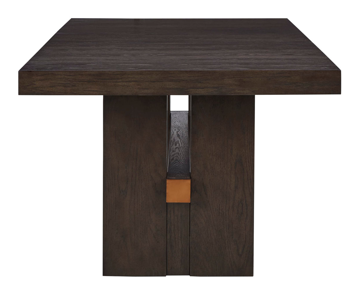 Signature Design by Ashley Burkhaus Traditional Rectangle Extension Dining Room Table, Dark Brown Signature Design by Ashley