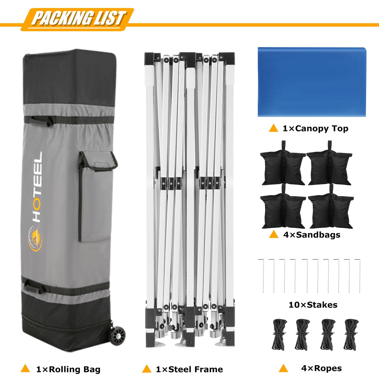 HOTEEL 10x20 Pop Up Canopy Tent for Parties, Easy Setup Canopy Tent for Backyard, Waterproof Outdoor Gazebo for Wedding Event Patio, Outside Instant Vendor Tent with 4 Sandbags & Rolling Bag, Blue Hoteel