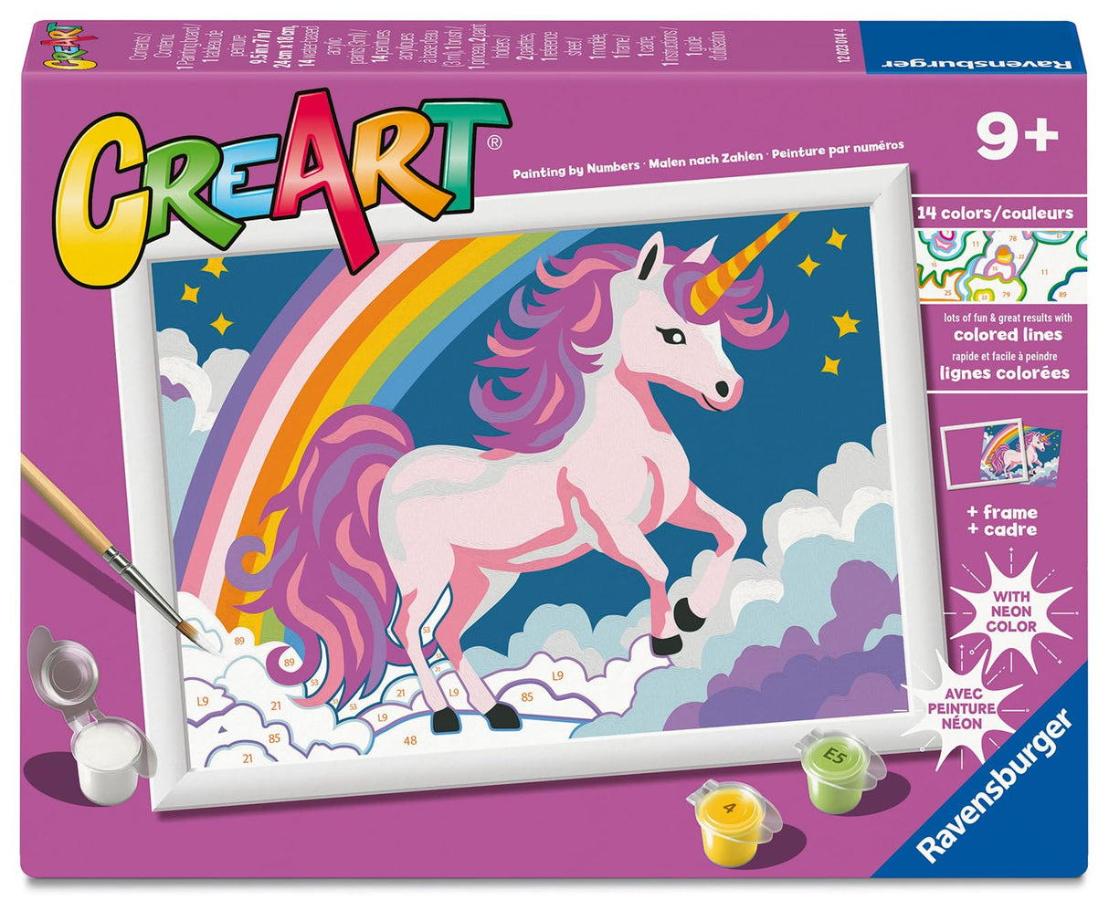 Ravensburger Creart Pink Unicorn Paint by Numbers Kit for Children Ravensburger