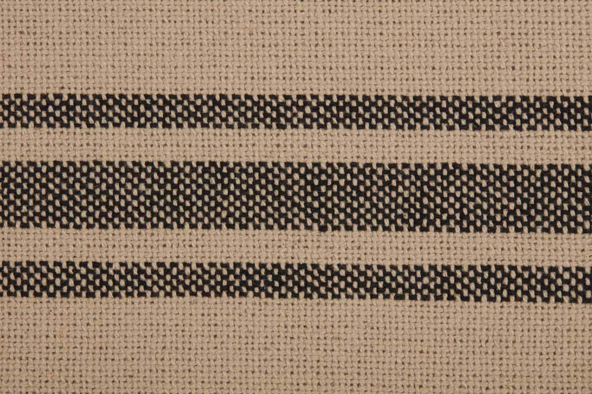 Mill House Stripe Black Table Runner, 36" Long, Farmhouse Primitive Grain Sack Stripe Fabric Table Topper, Beige & Black Piper Classics