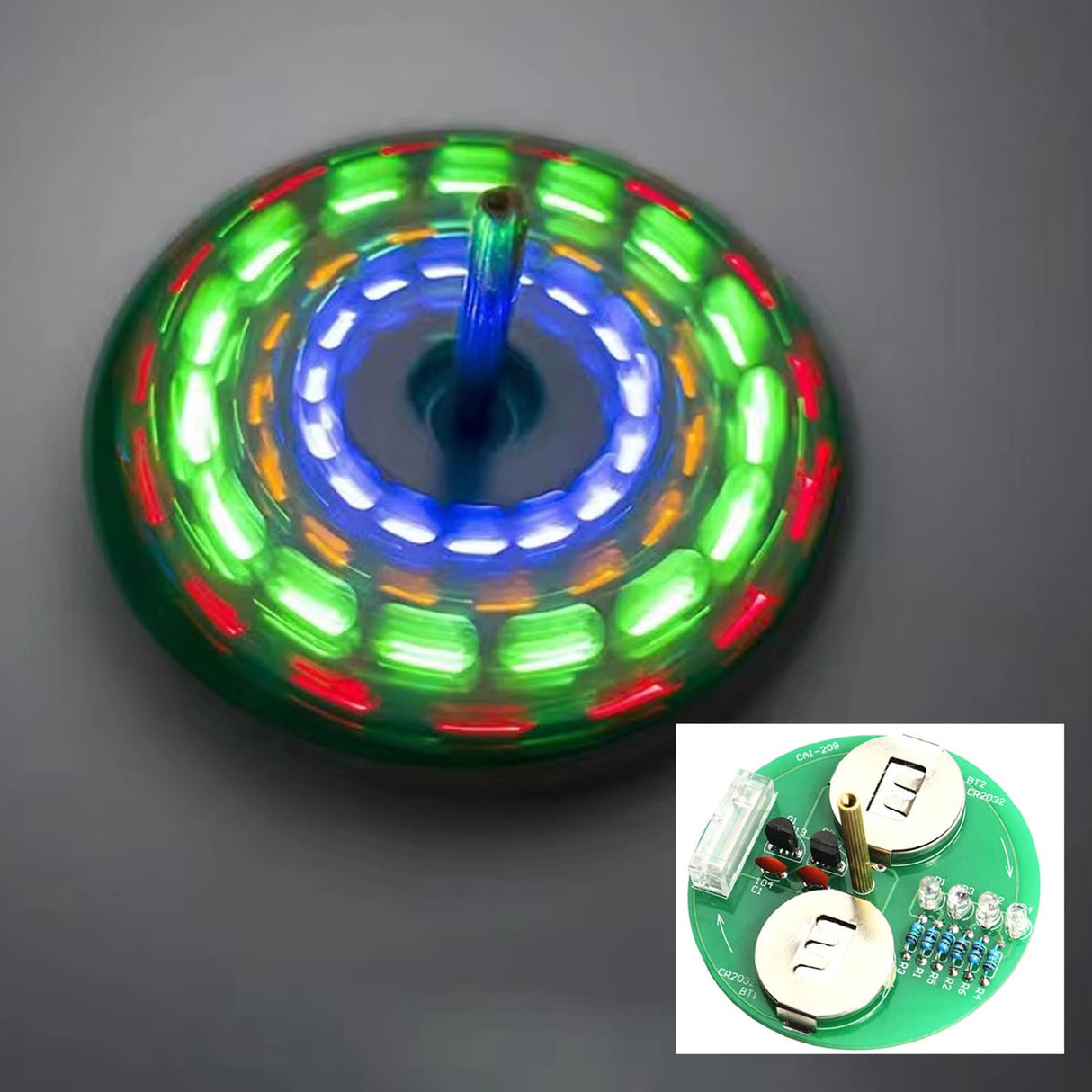 ISolderStore Soldering Project Soldering Practice Kit LED Rotating Desk Gyroscope DIY Kit Electronics Kit for Beginner ISolderStore