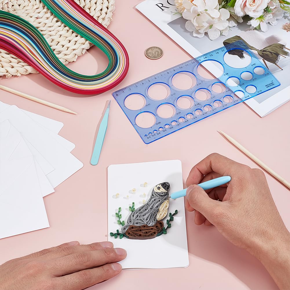 WEBEEDY 20 Sets DIY Sea Animals Theme Greeting Card Making Kit with Instruction for Adult Beginner 5 Styles Dolphins,Fish,Sea Turtles Paper Quilling Kit Summer Theme Party Decoration Gifts WEBEEDY