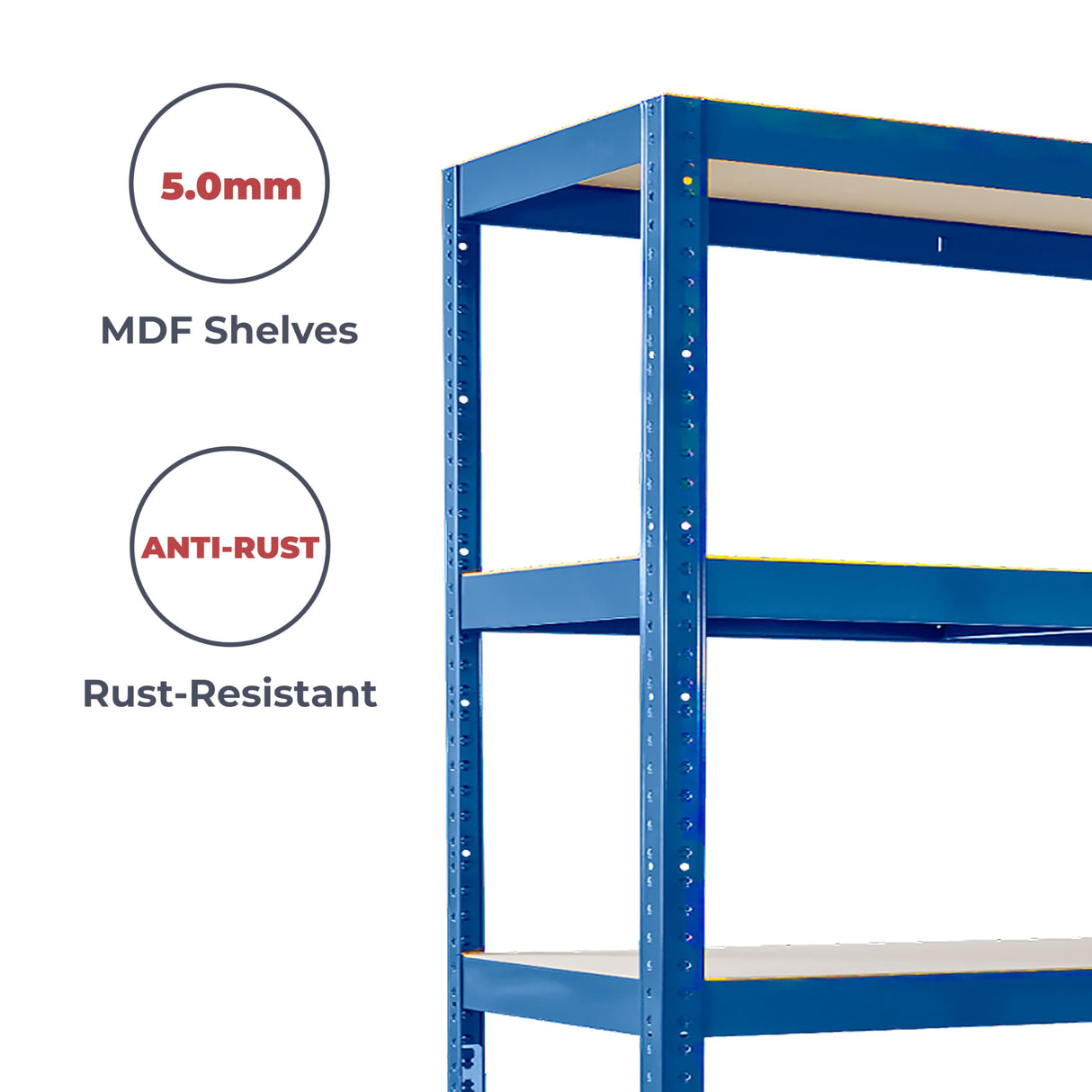 G-Rack Garage Shelving Unit: 180cm x 90cm x 30cm, Single Bay, Blue 5 Tier Unit, 175kg Load Weight Per Tier (875kg Per Rack) for Your Garage, Elsewhere! Shelf Unit, Van Racking G-Rack
