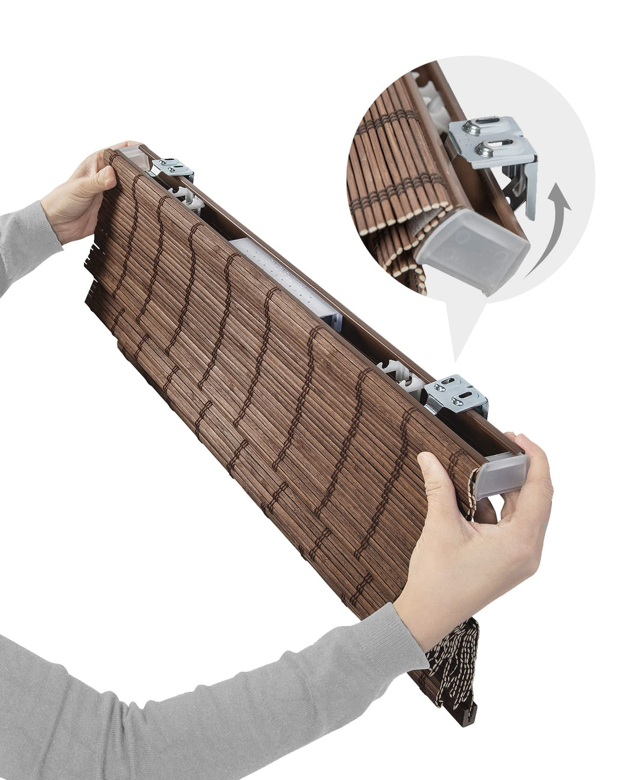 Chicology Cordless Bamboo Roman Blinds - 36" x 64" in Bear для Stylish Window Treatment CHICOLOGY