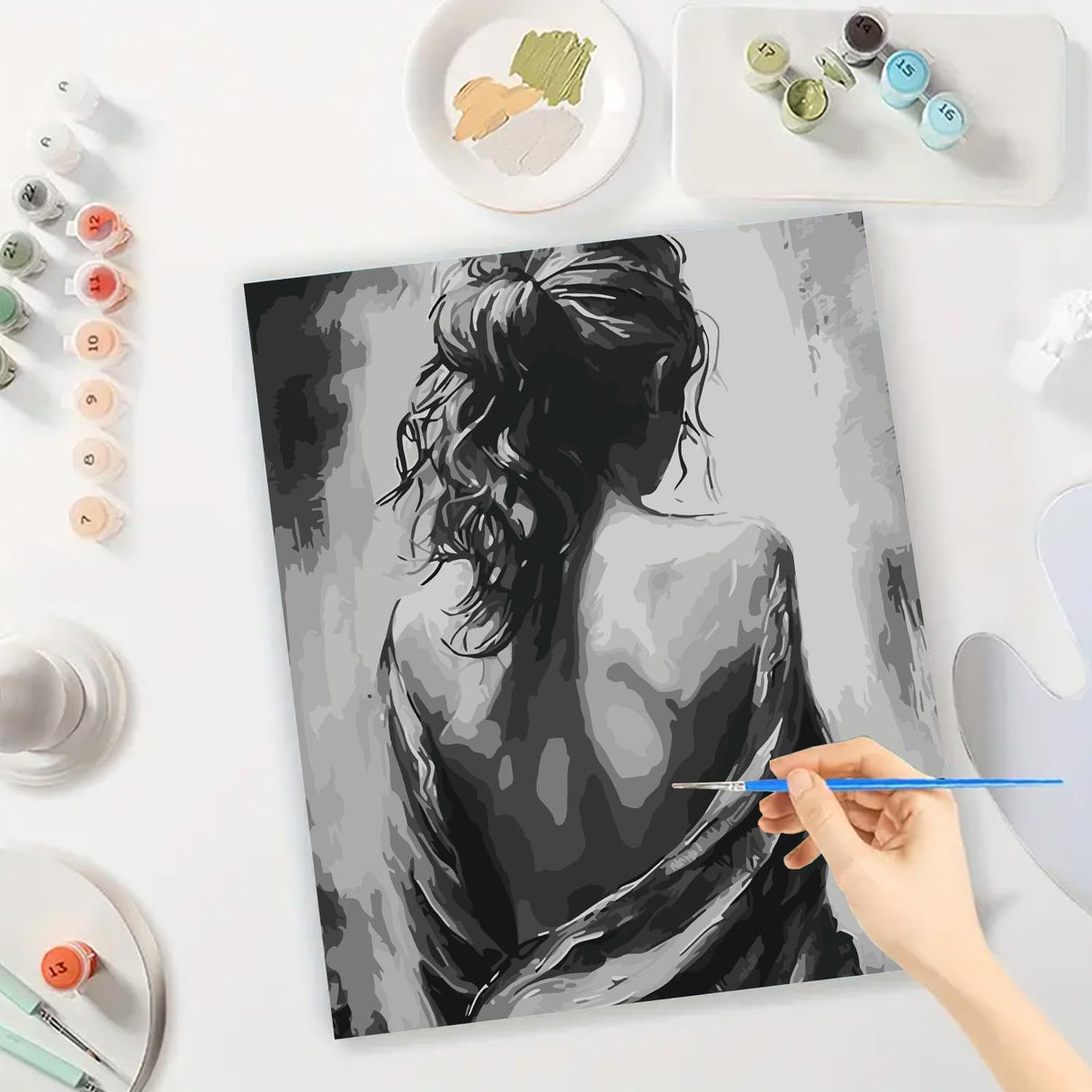 Easy Paint by Numbers Kit for Adults Beginner, People Adult Paint by Number Kits on Canvas, DIY Painting with Numbers for Adults, Acrylic Simple Oil Paints by Number Kits for Home Wall Decor 16x20 In BYGFHLYW