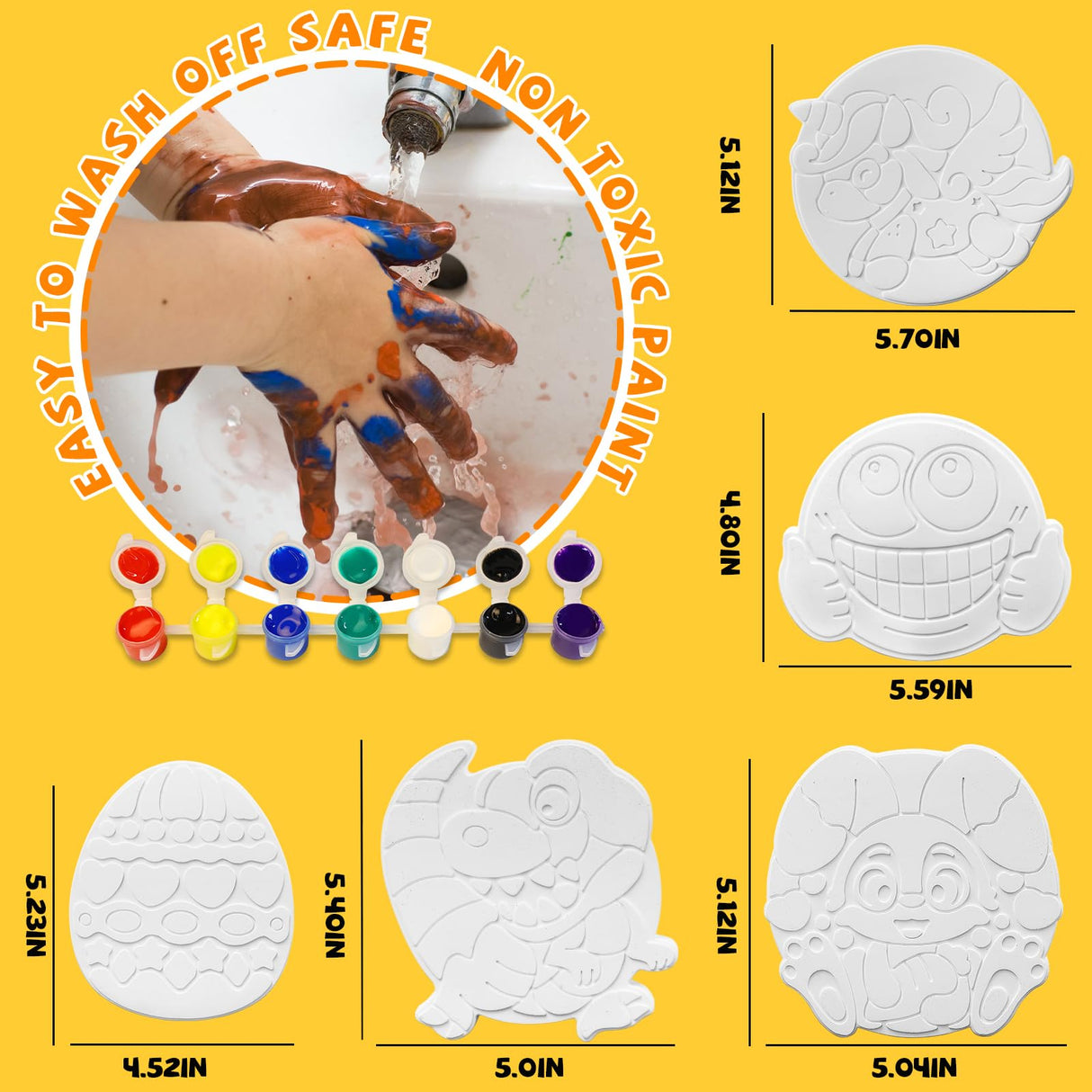 Stepping Stones Painting Kit for Kids Ages 6-12, 5 Pack Paint Your Own Garden Stones, Outdoor Arts and Crafts Kits, Creative Summer Gift for Kids Boy and Girl Age 6, 7, 8, 9, 10+ Year Old (Unicorn) FLLOBE