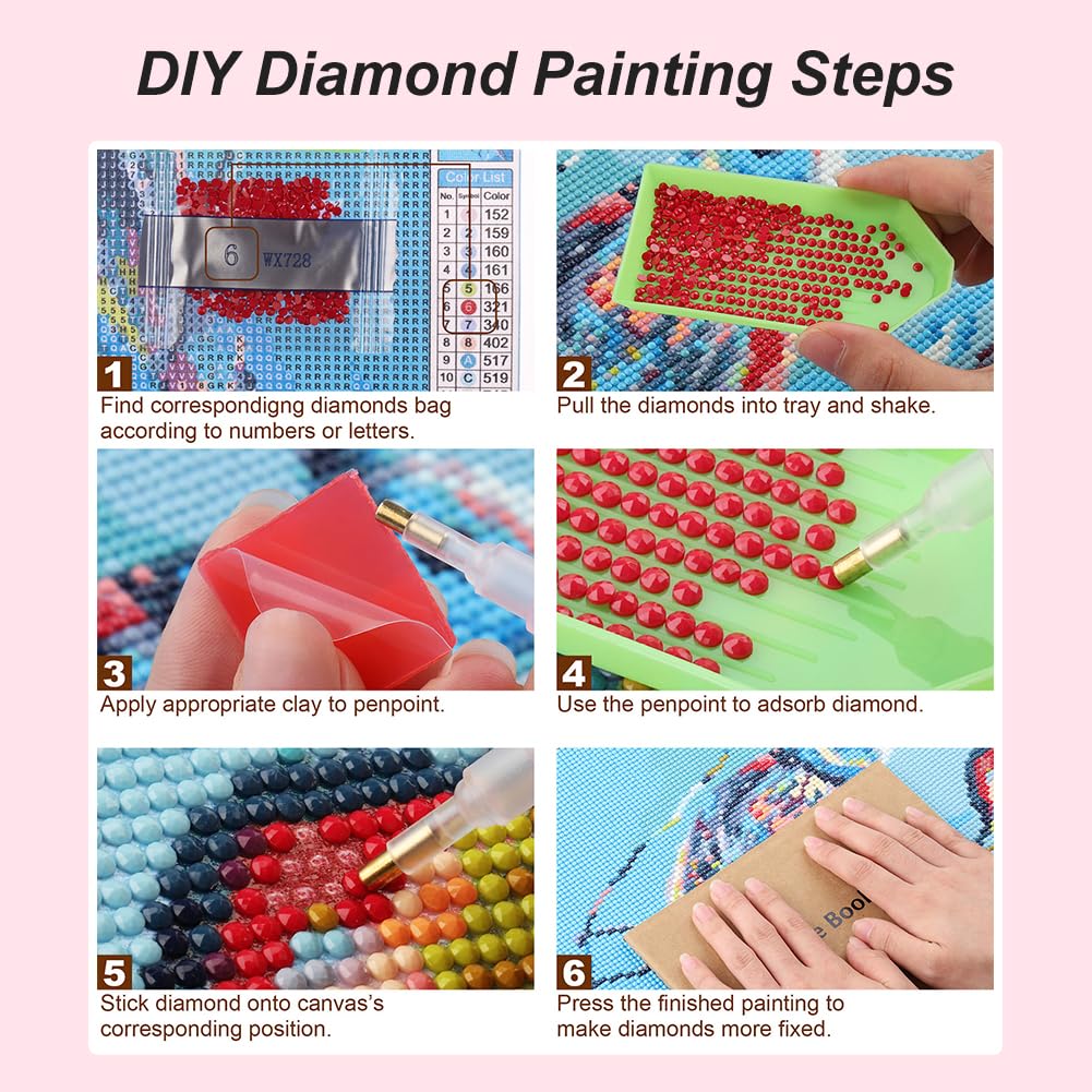 FHBUBPUP Diamond Painting Kits for Adults, Cat Diamond Art Kits, Full Drill Round Gem Art, DIY Flower Paint with Diamond Beads Crafts for Home Wall Decoration Gifts 12x12 inch FHBUBPUP