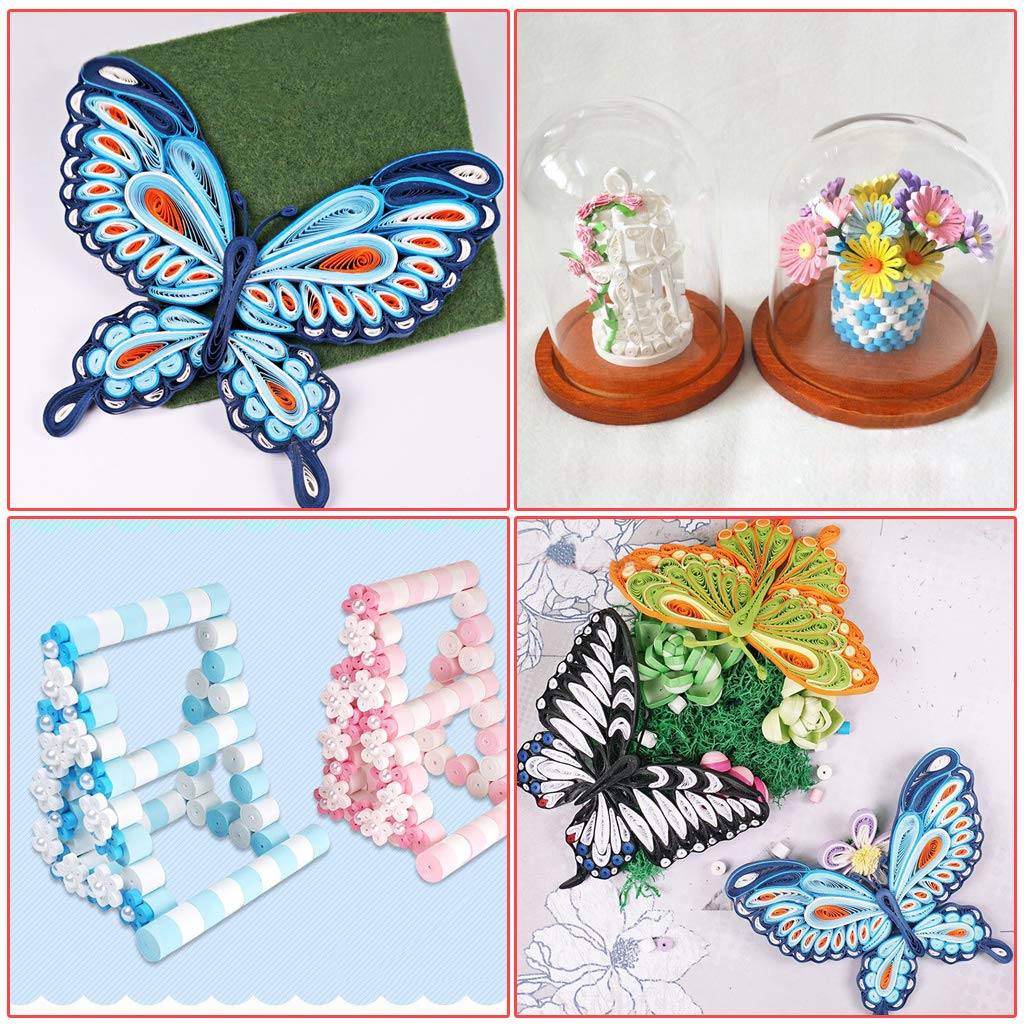 MDLUU Beginner's Paper Quilling Kit with 1860 Strips, Electric Quilling Slotted Tools with Storage Box, Instructions, Paper Quilling Art Craft Kit for Kids and Adults MDLUU