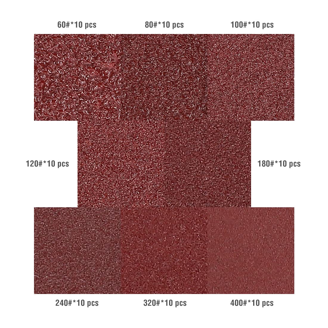 WORKPRO 80-Piece Sanding Disc Set,5-Inch 8-Hole Hook and Loop Sanding Discs, 60, 80, 100, 120, 180, 240, 320, 400 Grits Sandpaper for Random Orbital Sander(Not for Oscillating Tools or Mouse Sander) WORKPRO