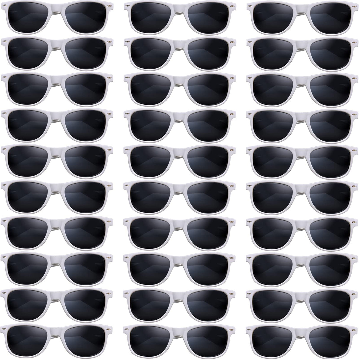 Oleitodh 60 Pack Adult White Sunglasses for Men Women in Bulk Plastic Vintage Retro Style Sunglasses 70s 80s Classic Shades Eyewear Party Prop Favors Supplies Oleitodh