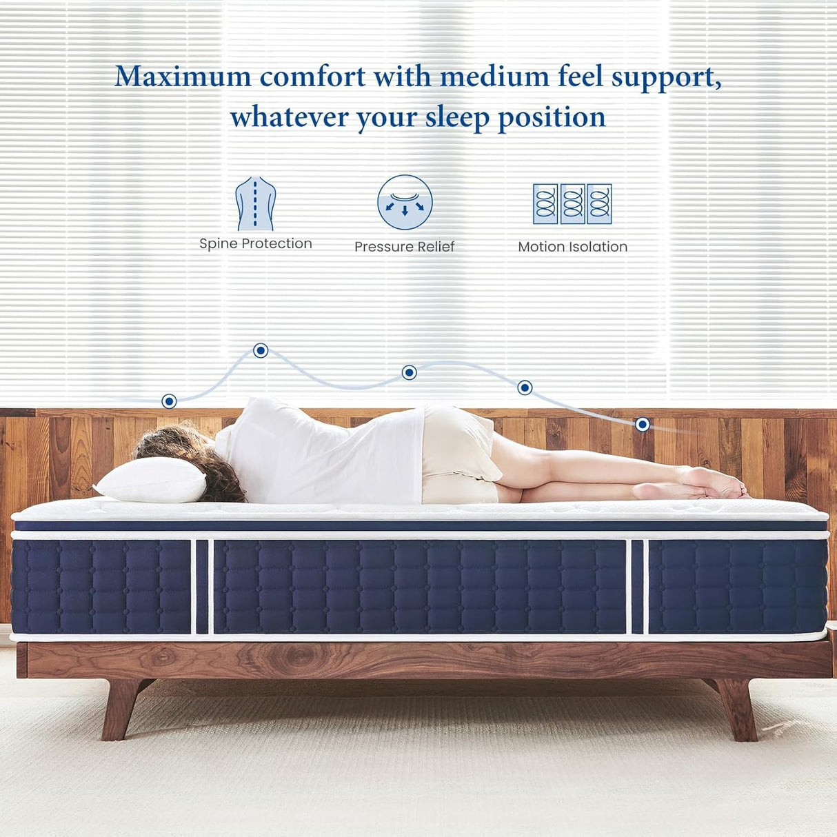 Twin Mattress 12 inch, Multi Layer Comfort Foam and Coil for Extra Back Support, Medium Firm Hotel Collection Hybrid Sleep System for Deep Relaxation, Breathable Bed Mattresses in a Box Twin Size Coolvie