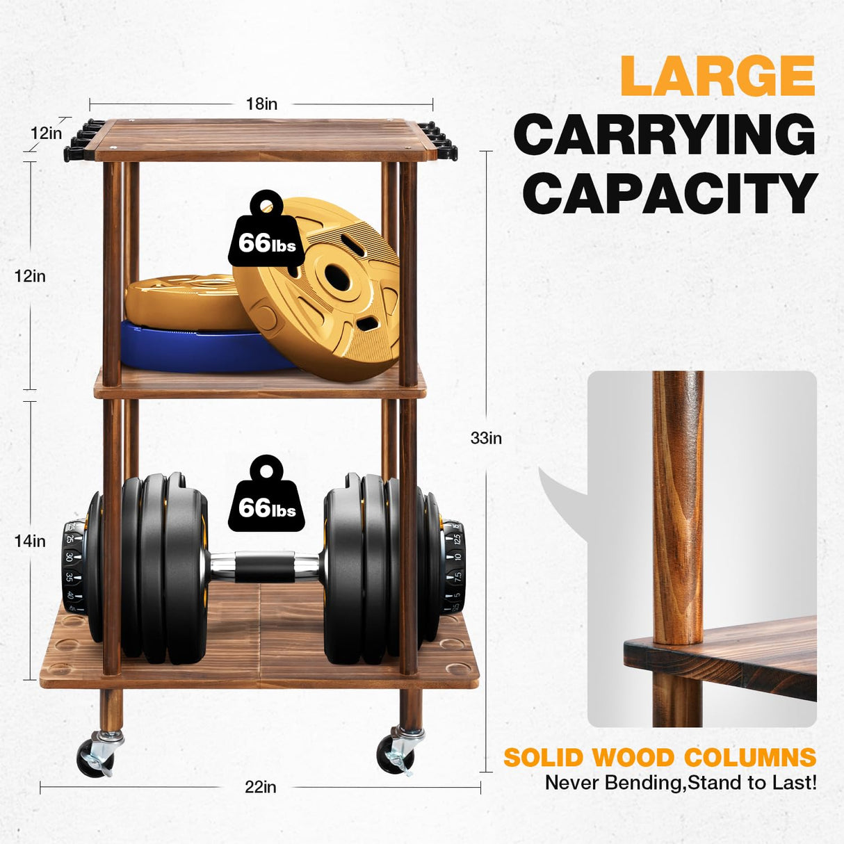 Ghosthorn Fishing Rod Holders for Garage Fishing Pole Rack Hold up to 10 Rods Fishing Pole Holders Wooden Organizer Fishing Rod Rack car Fishing Gear Storage Equipment (3 Tier) Ghosthorn