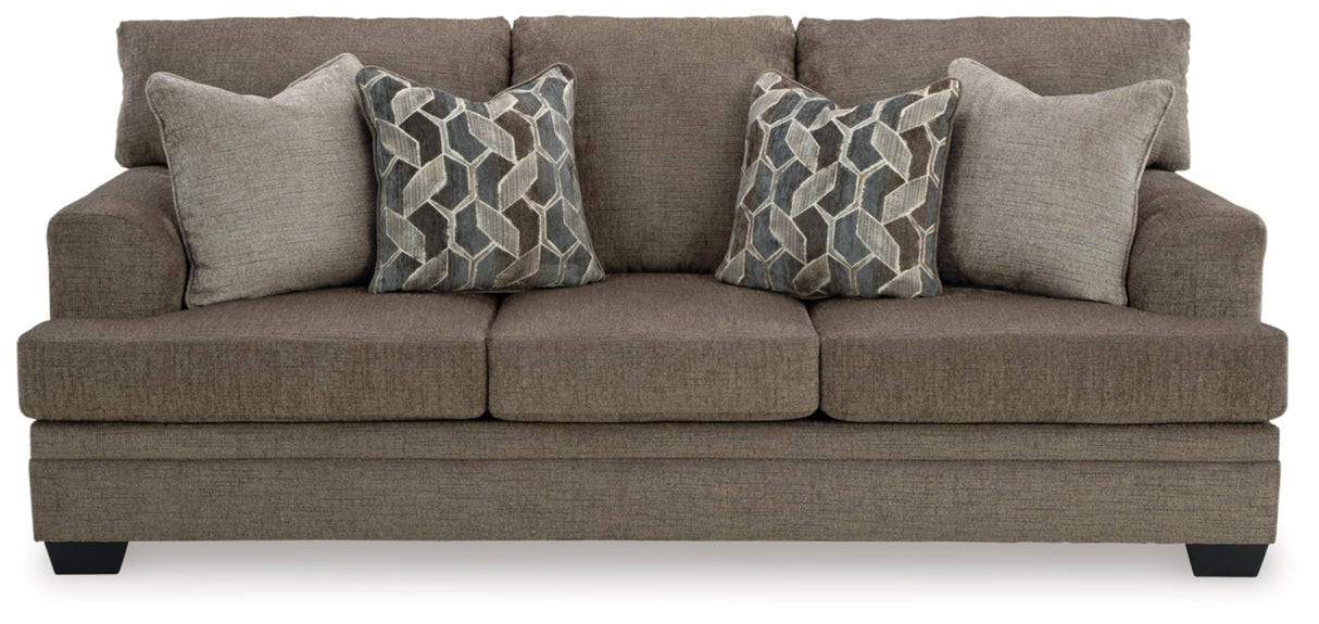 Signature Design by Ashley Stonemeade Casual Sofa with 4 Toss Pillows, Dark Brown Signature Design by Ashley