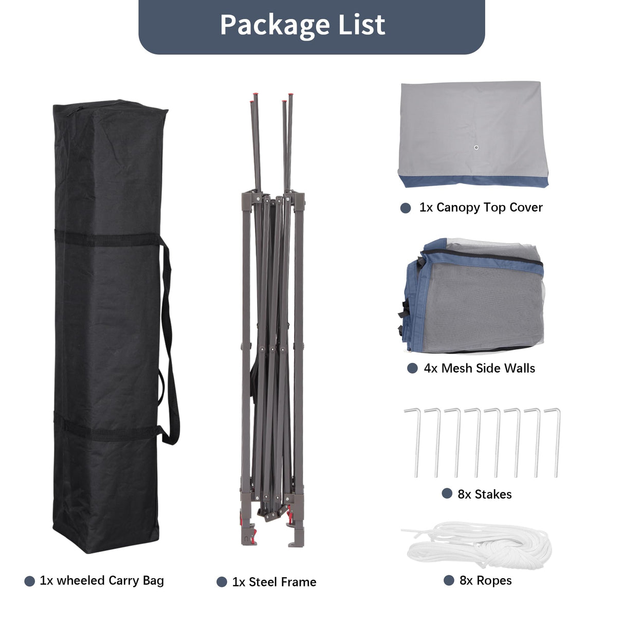 GDY 11x11 Pop Up Canopy Tent, Outdoor Canopy with Netting, Outdoor Gazebo for Backyard, Tent with Wheeled Cover Bag, Blue. GDY