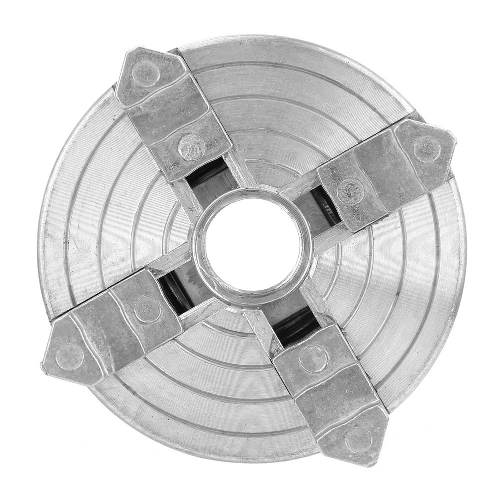 OPPWONG 4 Jaw Lathe Chuck, Z011A Zinc Alloy Lathe Chuck Independent Reversible Jaw Wood Lathe Chuck Mini Metal Lathe Accessories Lathe Chuck Turning Machine Accessory for Lathes Machine OPPWONG