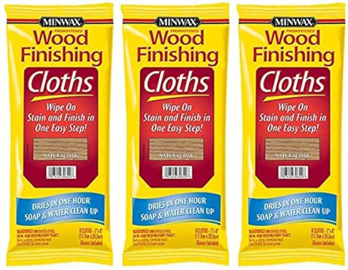Minwax 308200000 Wood Finishing Cloths, Natural Oak 3 Pack Minwax