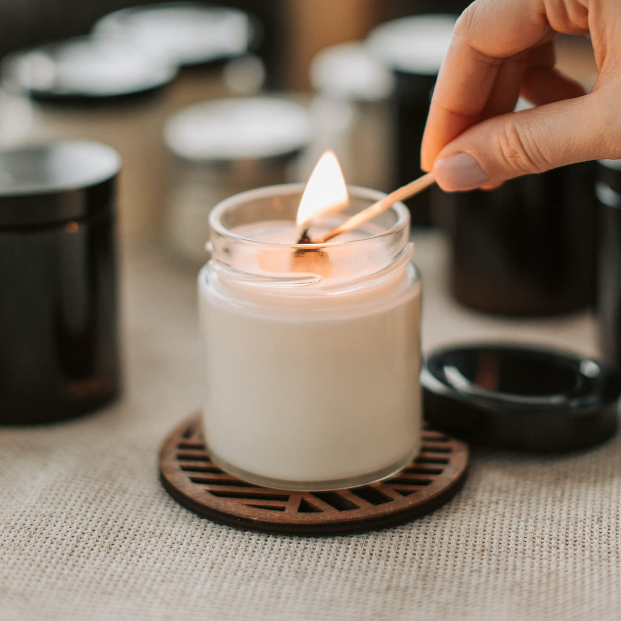 50 Set Wood Candle Wicks 3 Widths, DIY Candle Making Supplies Wooden Wicks with Iron Stands for Handmade Candles Including 20Set 5.1x0.51in, 20Set 5.9x0.59in, 10Set 5.9x0.75in Natural Wood Wick SWIGRANCE