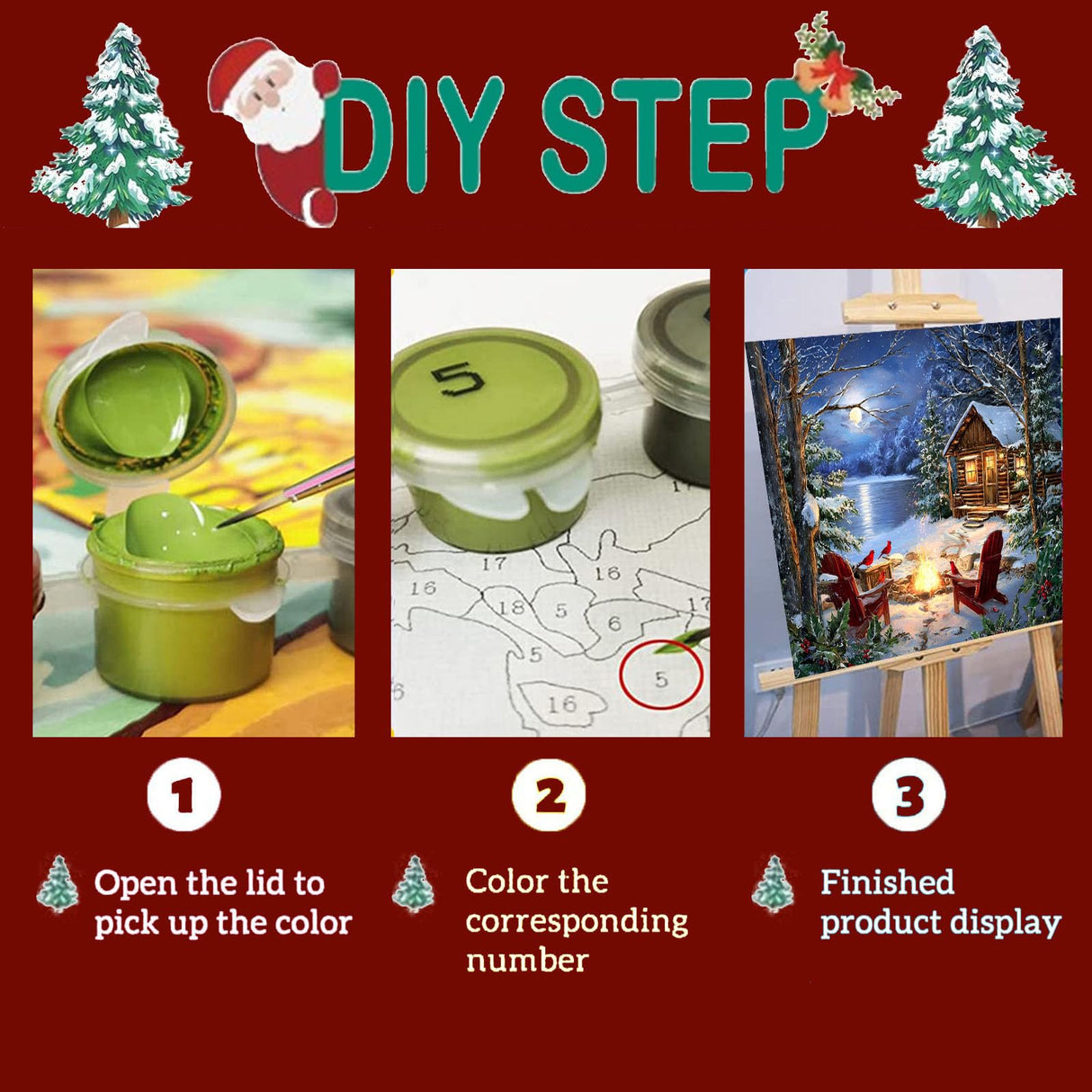 xackcme Lake Paint by Numbers for Adults, Winter Scenery Paint by Number on Canvas Without Frame, DIY Snow Landscape Oil Painting for Gift Home Wall Decor (16x20 inch) xackcme