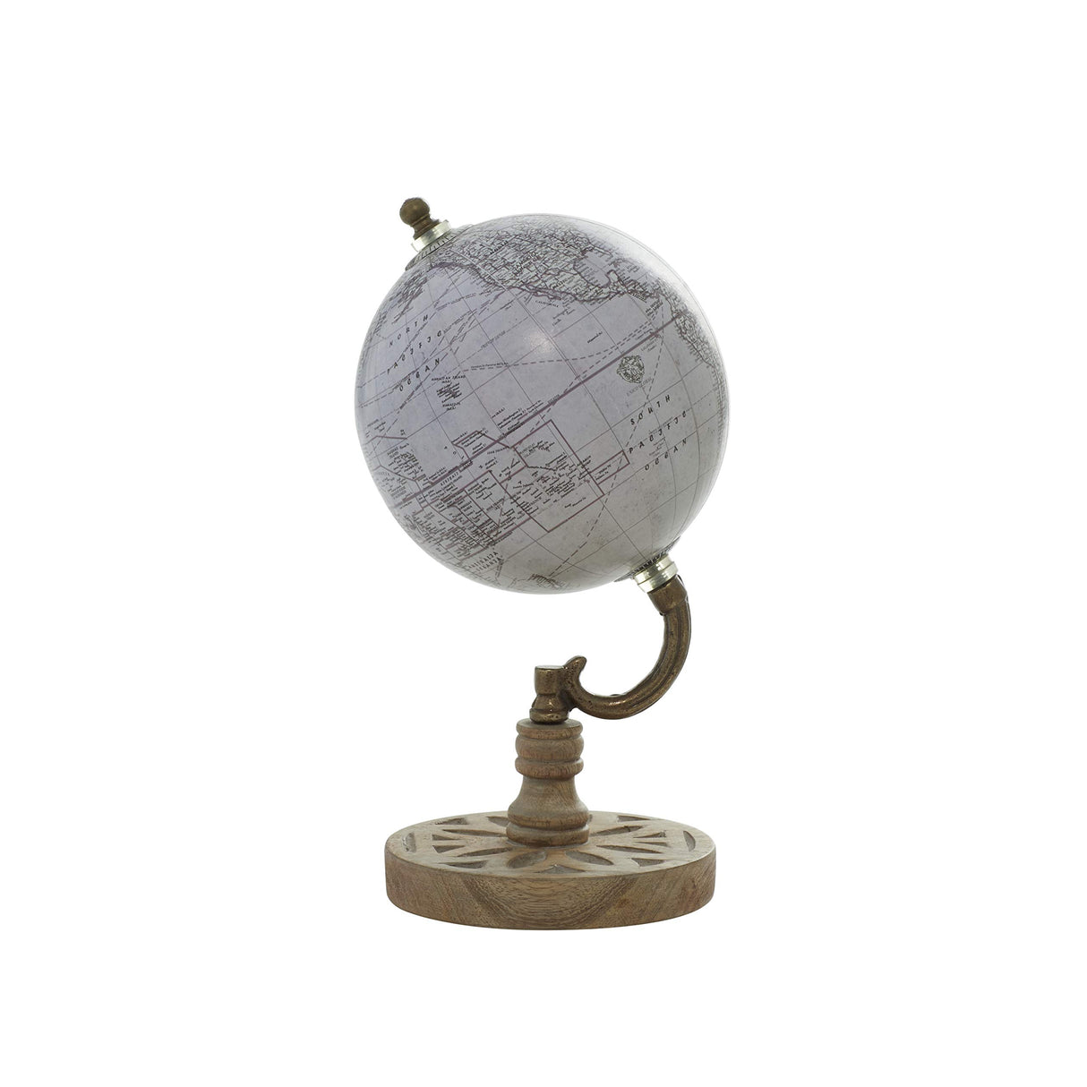 Deco 79 Wood Globe, 5" x 5" x 9", Beige Deco 79