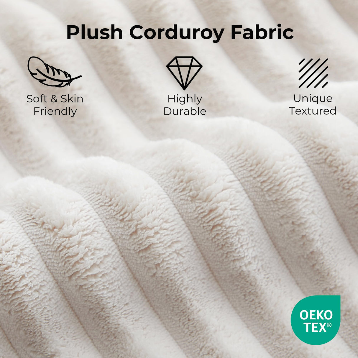 LIKIMIO 71" Loveseat Sofa in a Box - Plush Corduroy Deep Seat Couch, No Assembly Required, Space-Saving Design for Compact Living Room, Apartment, Home Office, Beige LIKIMIO