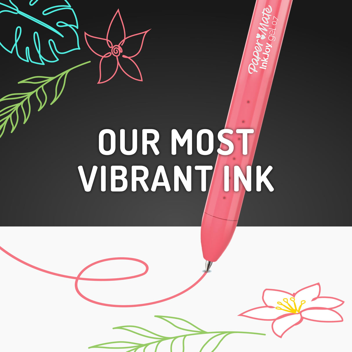 Paper Mate InkJoy Bright Pens, Gel Pens, Medium Point (0.7mm), Retractable, Assorted Brighter Colors, 10 Count Paper Mate