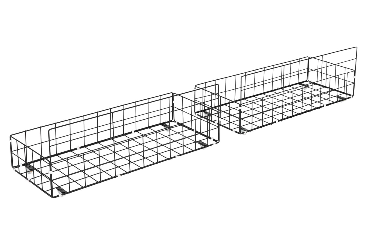 ATY Queen Over Queen Metal Bunk Bed with Two Storage Drawers, Sturdy Bedframe w/Wood Slat Support and Guardrails, Space Saving Design & No Box Spring Needed,Perfect for Dorm,Bedroom,Guest Room, Black ATY