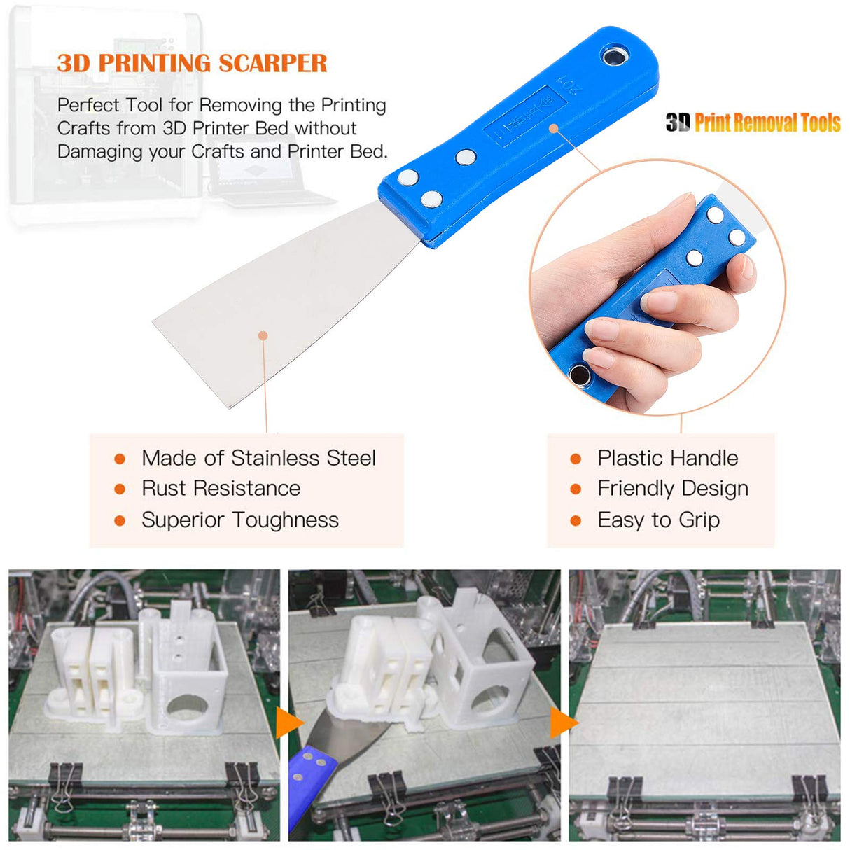OLYCRAFT 23PCS 3D Printer Tool 3D Printer Nozzle Cleaning Tool Removal Tool Kit includes Putty Knife, Wire Brush, Wire Flush Cutter, Scraper Knife, Diamond Files and Tweezer for Cleaning 3D Printer OLYCRAFT