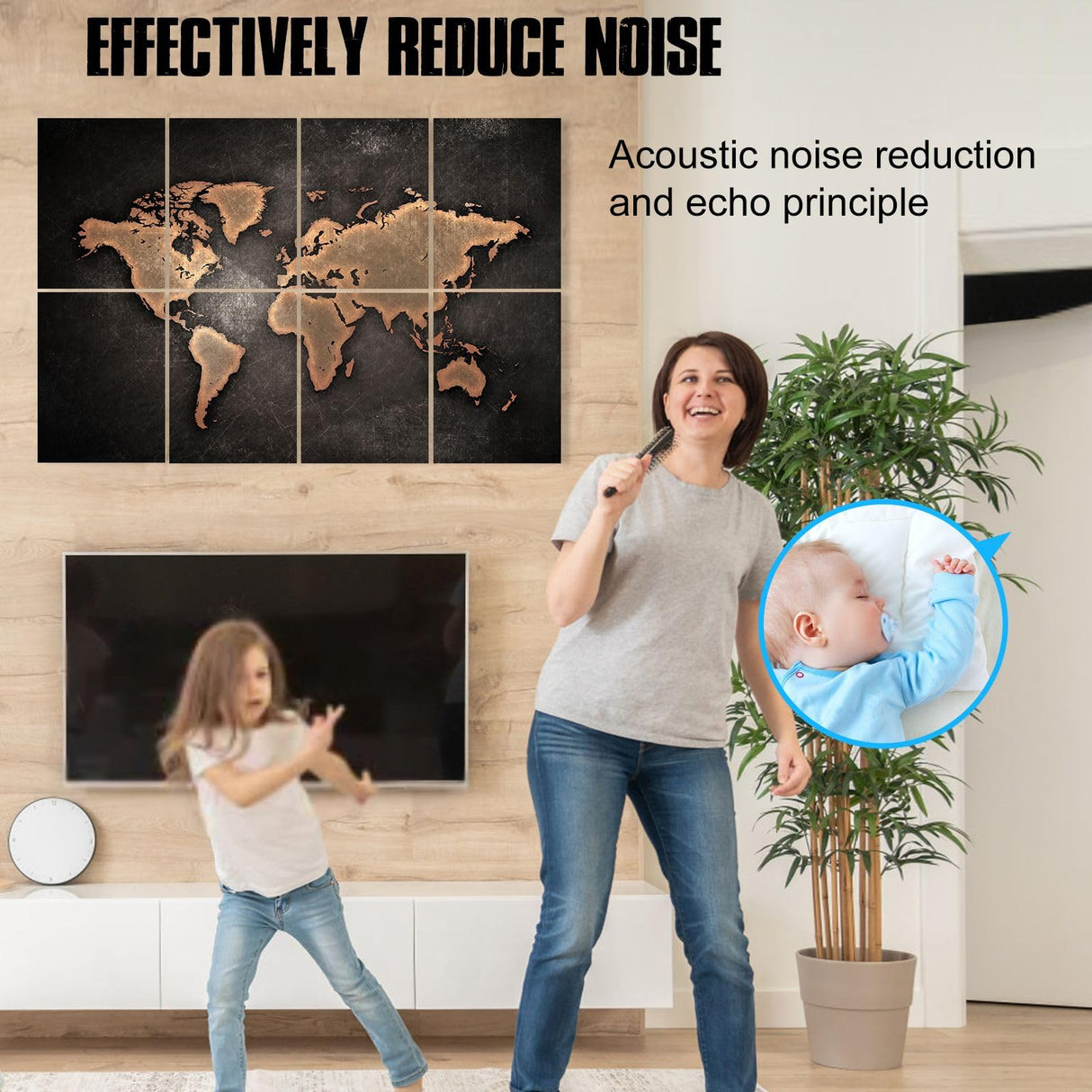 Art Acoustic Panels Sound Absorbing: Soundproof Wall Panels Acoustic Wall Art, Decorative Sound Proof Panel for Studio Home Office 8 Pack 12x16" HLJ ART