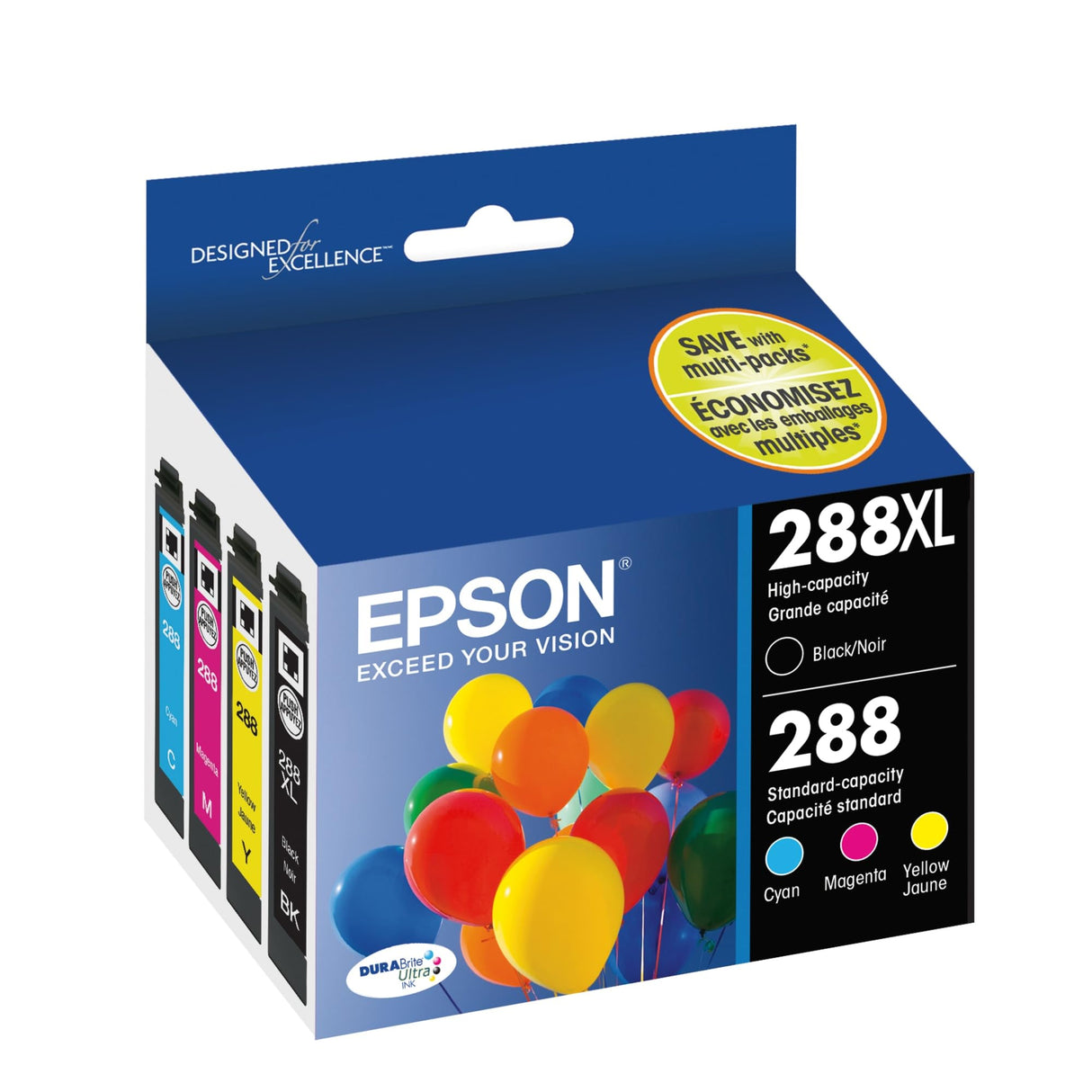 EPSON 288 DURABrite Ultra Ink High Capacity Black & Standard Color Cartridge Combo Pack (T288XL-BCS) Works with Expression XP-330, XP-430, XP-434, XP-340, XP-440, XP-446 Epson