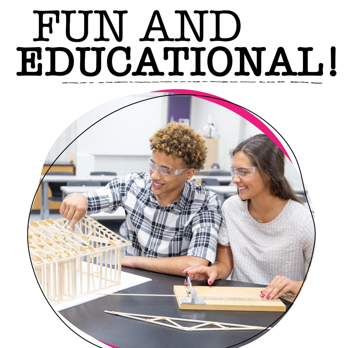 Pitsco Education True Scale House Framing Kit, Balsa Wood Model Home with Standard Two-Bedroom Layout and Truss or Hipped Roof, Dimensioned Lumber, DIY Model House Kit for Ages 14 and up Pitsco Education