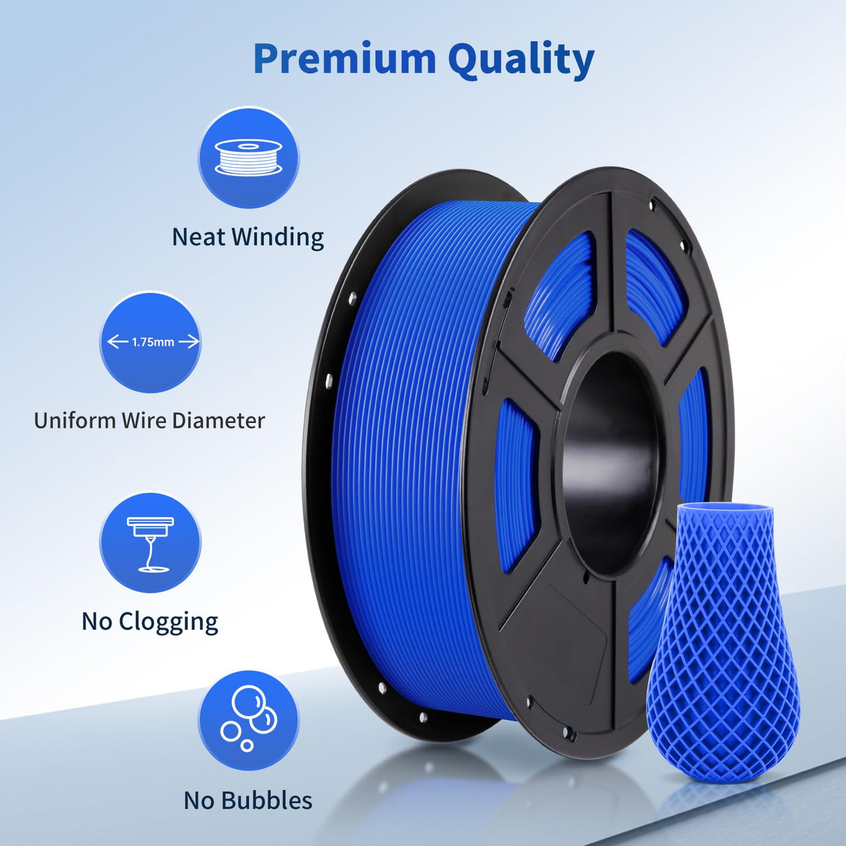 ANYCUBIC PLA Filament 1.75mm Bundle, 3D Printing PLA Filament 1.75mm Dimensional Accuracy +/- 0.02mm, 1KG Reusable Spool (2.2 lbs), 4KG Black + White + Blue + Red ANYCUBIC