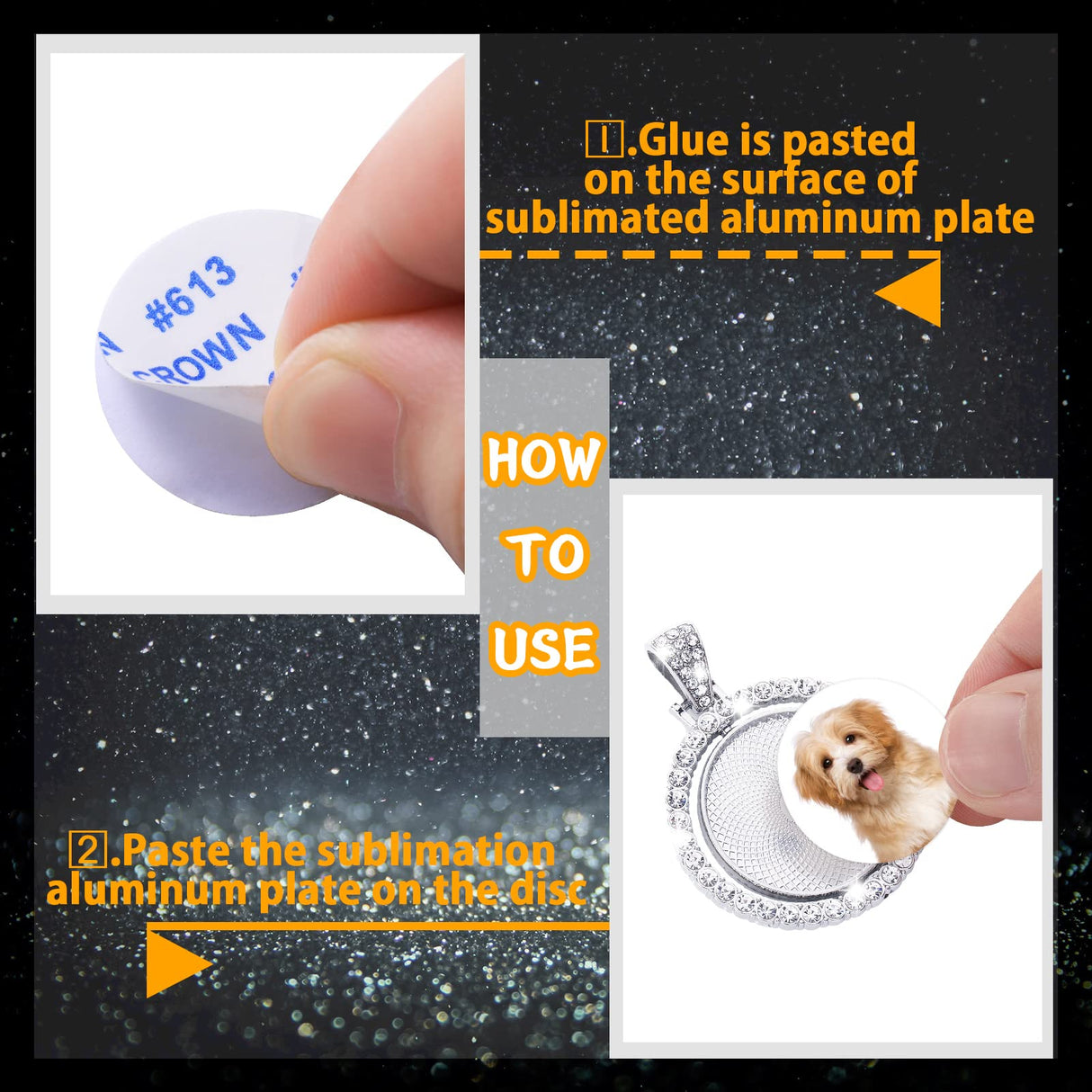 Hicarer 27 Pcs Rhinestone Bezel Pendant Trays Set Thanksgiving Gifts Christmas Gifts include 9 Round 25mm Double Sided Blank Rhinestone Bezel Tray with 18 Sublimation Blank Discs(White) Hicarer