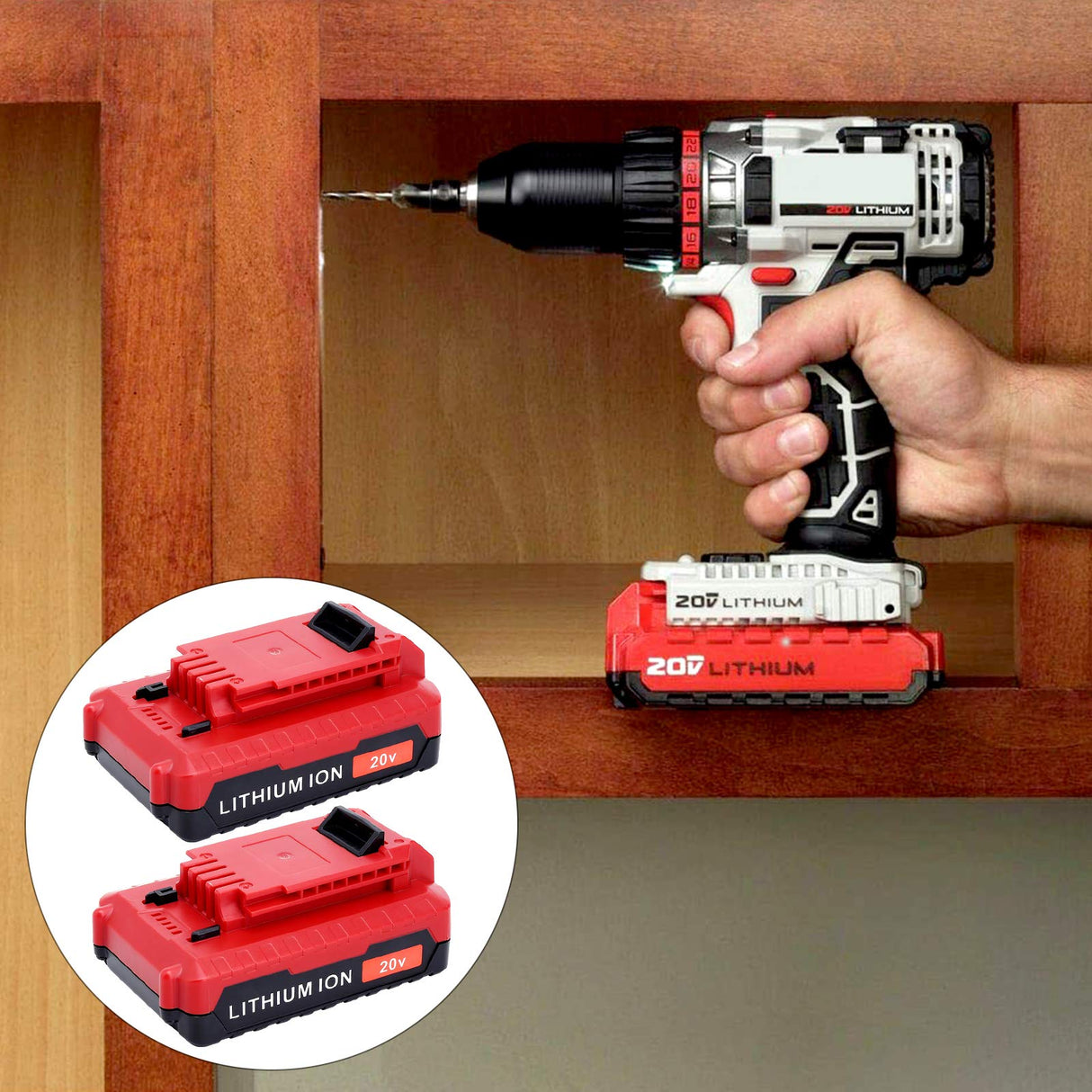 Lasica 2Pack Compatible with Porter Cable 3.0Ah 20V Battery, Replacement for Porter-Cable 20-Volt Battery PCC681L PCCK6118 PCCK647LB PCC685LP PCC682L PCC680L 20Volt MAX Cordless Tool Battery Packs Lasica