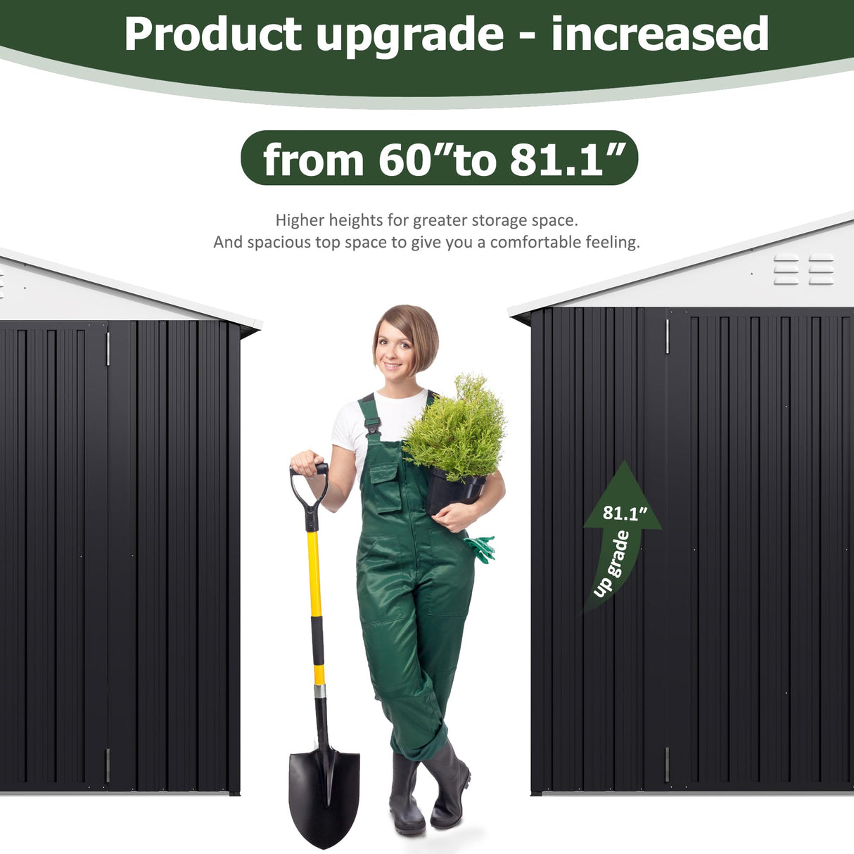 AirWire 12x10 FT Outdoor Storage Shed, Garden Shed with Updated Frame Structure and Lockable Doors, Metal Tool Sheds for Backyard Garden Patio Lawn, White AirWire