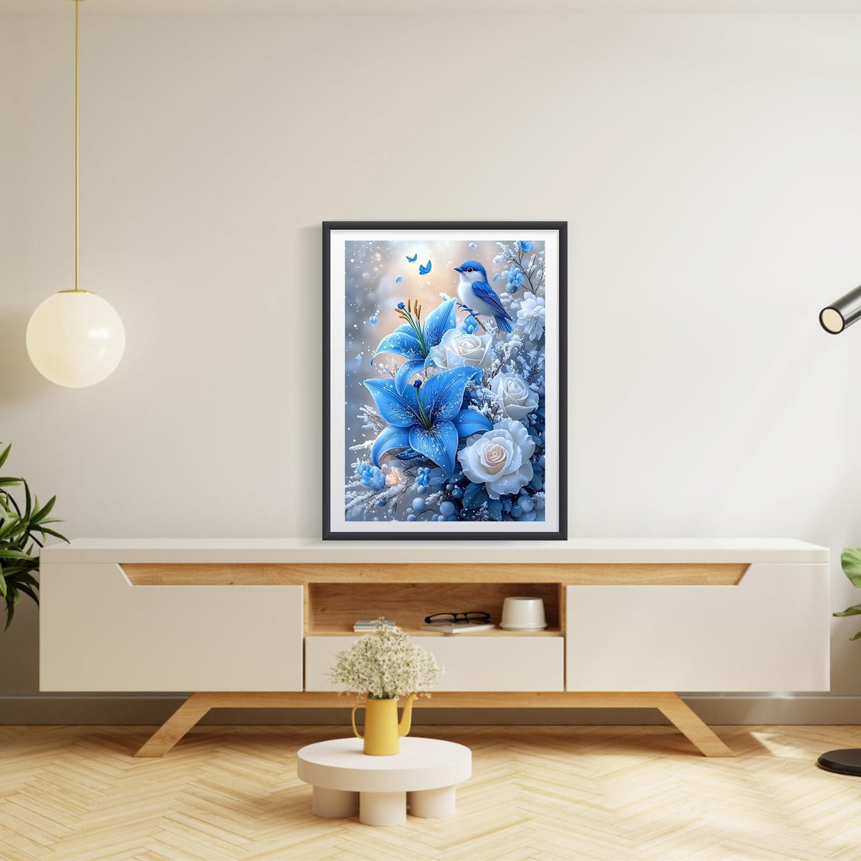 EOBROMD Diamond Art Painting Kits for Adults Birds Flower, 5D Full Drill Diamond Dots, DIY Diamond Art Painting Kits for Adults Beginners, Diamond Gem Art and Crafts for Home Wall Decor 12x16inch EOBROMD