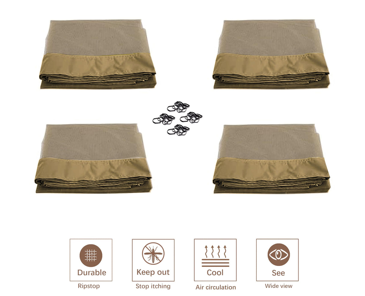 SCOCANOPY Beige 10' x 12' Gazebo Privacy Curtain Set for Lowe's Allen Roth 10X12 Gazebo Model #GF-12S004B-1 / GF-12S004BTO/ TPGAZ17-002 - WoodArtSupply