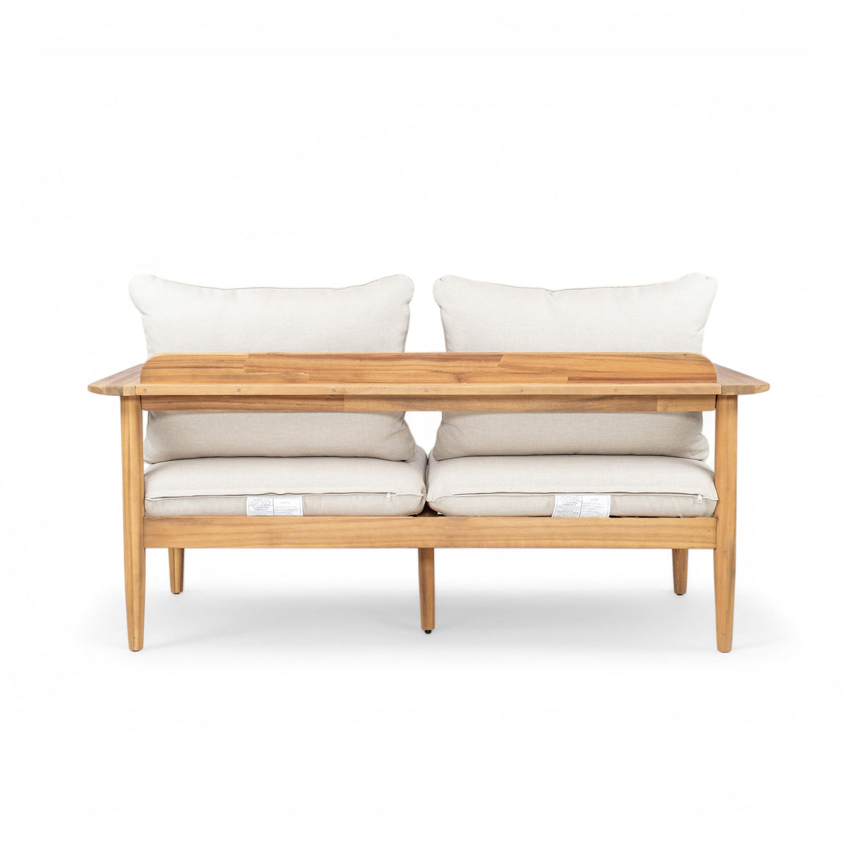 Christopher Knight Home Ordel Acacia Wood Outdoor Loveseat, Wooden Patio Loveseat Sofa, Patio Furniture 2-Seater Sofa with Removable Cushions,Comfy Lounge Sofa Outdoor for 2 People,Beige+Light Teak Christopher Knight Home
